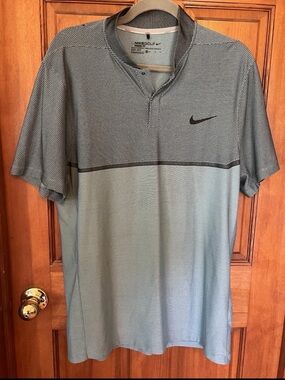 Nike Two-Tone Grey Golf Polo Shirt Men’s Medium